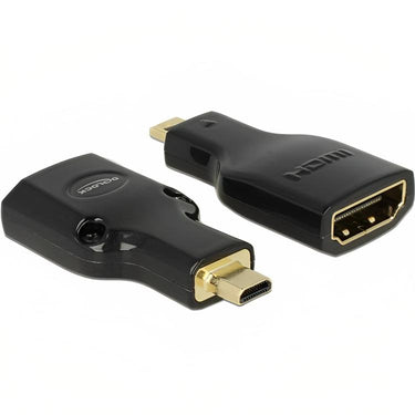 Delock micro-hdmi-d male naar hdmi-a female adapter (zwart)