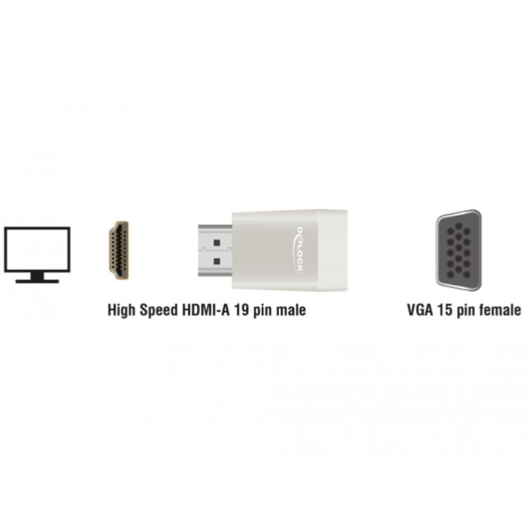 Load image into Gallery viewer, Delock adapter hdmi naar vga (grijs)
