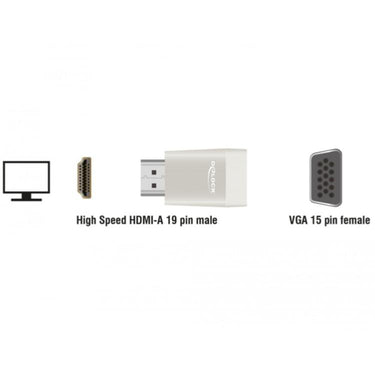 Delock adapter hdmi naar vga (grijs)