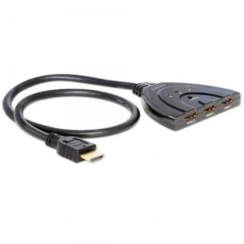 Load image into Gallery viewer, Delock hdmi 3 > 1 switch hdmi switch (zwart, 60 centimeter)
