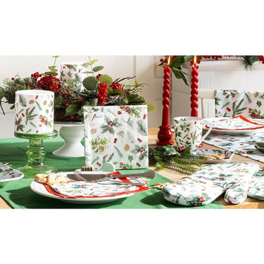 Ambiente dubbelwandig glas 200ml winter greenery wit dia10x9,5cm