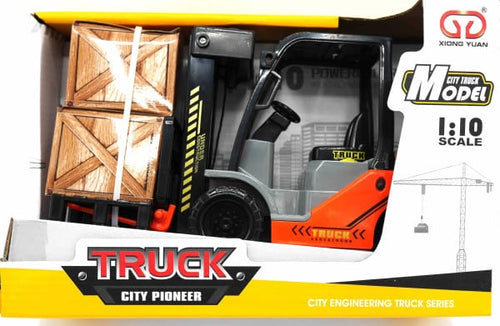 Jonotoys heftruck met frictie aandrijving en een pallet
