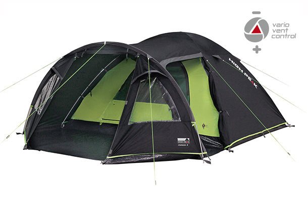 Load image into Gallery viewer, High peak Familietent Meso 4-persoons 360 x 240 x 130 cm zwart

