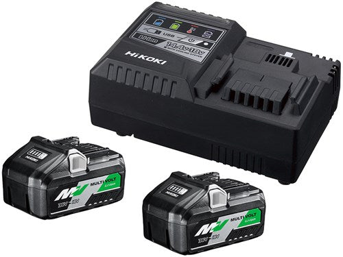 Hikoki boosterpack - 2 x bsl36b18 multivolt accu 36v 4.0ah 18v 8,0ah li-ion + uc18ysl3 snellader - uc18ysl3wb2
