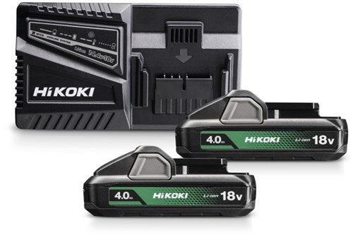 Hikoki uc18yfslwez powerpack | 2 x accu 4.0 ah 18 v bsl1840m | oplader uc18yfsl uc18yfslwez