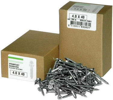 Hoenderdaal fasteners hoenderdaal houtschroef messing vernikkeld bk zs din96 3.0x30 | 200 stuks - 0111.24.13220