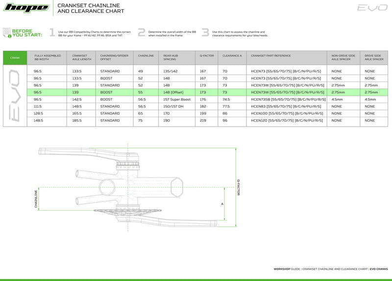 Load image into Gallery viewer, Hope evo 73mm wide crank

