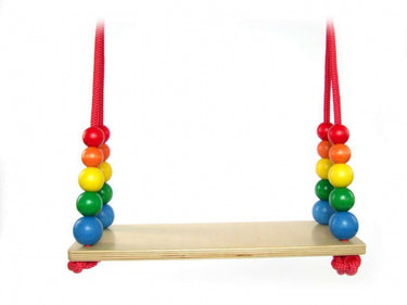 Hess houten plankschommel met kralen (regenboog)