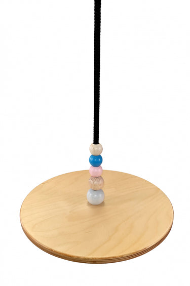 Hess houten schommel rond met kralen naturel pastel