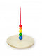 Hess houten schommel rond met kralen regenboog