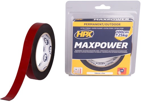 Hpx max power outdoor bevestigingstape | zwart | 19mm x 5m - ot1905 ot1905