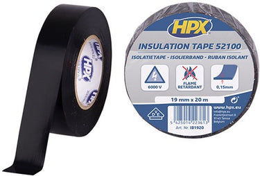Hpx producten isolatietape 52100 vde 19mm 20mtr zwart