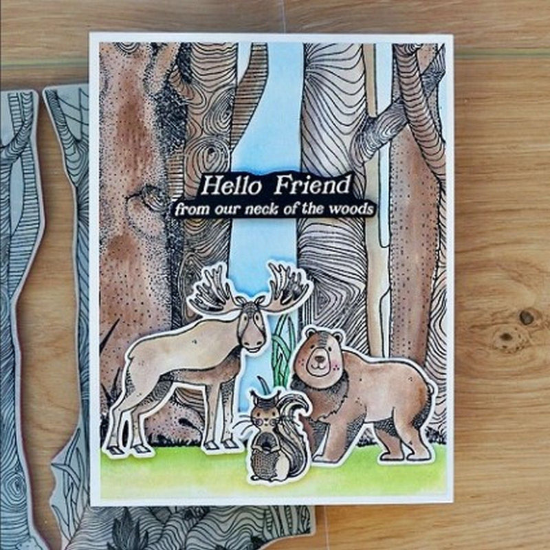 Load image into Gallery viewer, Ranger ink ranger • simon hurley create. cling mount rubber stamp whimsical woods

