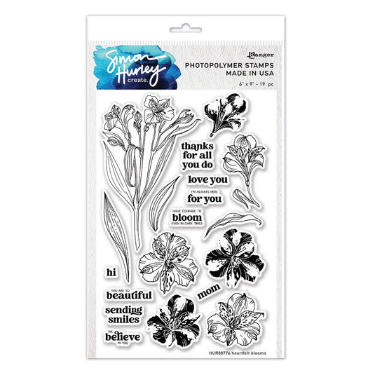 Ranger ink ranger • simon hurley create. photopolymer stamps 15,2x22,9cm heartfelt blooms