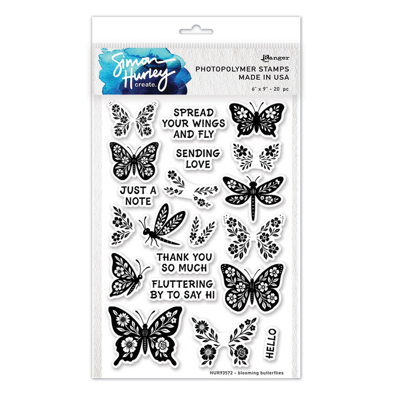 Load image into Gallery viewer, Ranger ink ranger • simon hurley create. photopolymer stamps blooming butterflies
