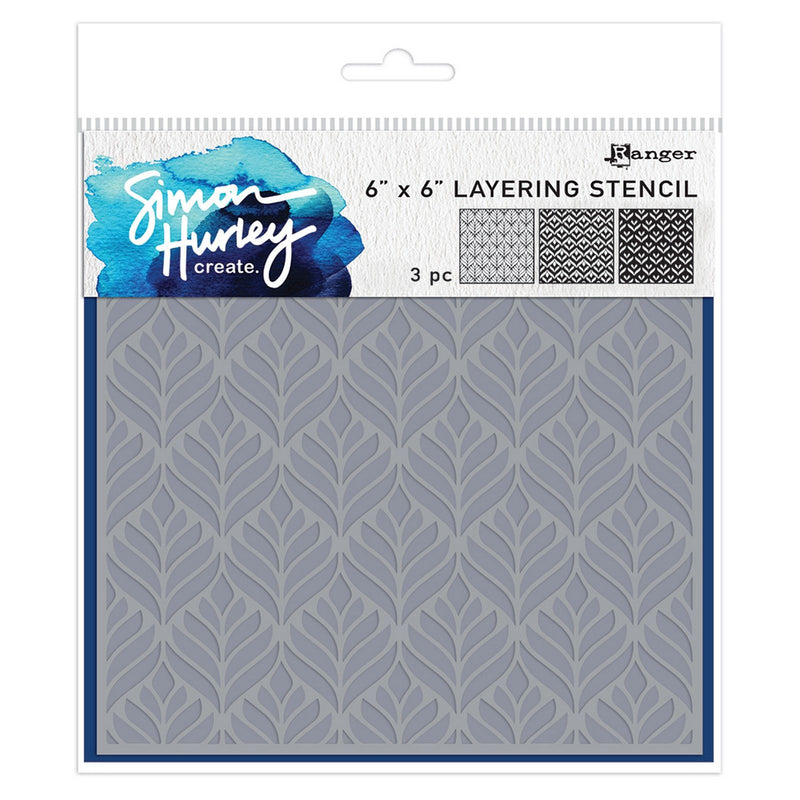 Load image into Gallery viewer, Ranger ink ranger • simon hurley create. stencils geo leaves 3pcs
