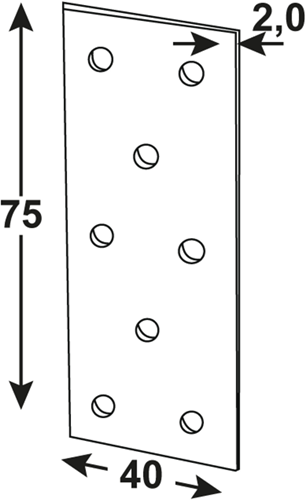 Connex verbindingplaat 80x40x2 vz - hv1540