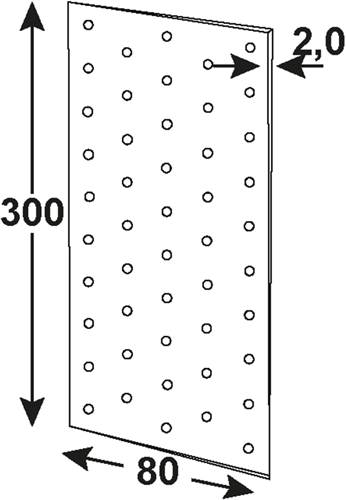 Connex geperforeerde plaat 80x300x2 vz - hv2070