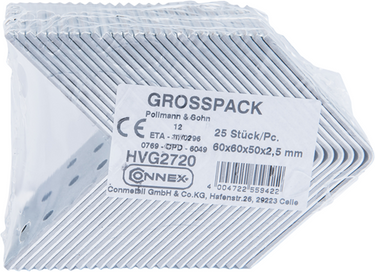 Connex geperf. winkelhaak 60x60x50 25st vz - hvg2720