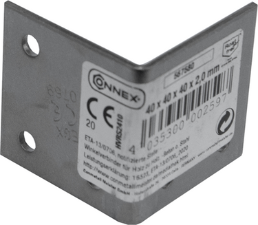 Connex geperf. winkelhaak 40x40x40x2 rvs - hvrs2410