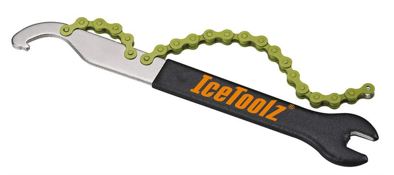 Load image into Gallery viewer, Pedaalsleutel met haak en freewheelafnemer 1 2 x 1 8 IceToolz 34S2
