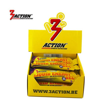 3action liquid energy gel blackcurrant 55 ml - displaydoos 15 stuks - 1202020011