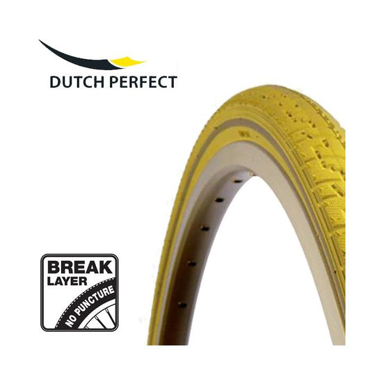Dutch perfect buitenband 28 x 1.40 40-622mm anti-lek - geel met reflectie