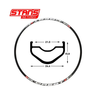 Stans notubes velg crest mk3 27.5 650b 32h black snt