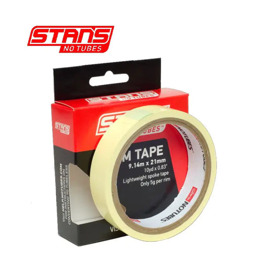 Stans notubes velglint yellowtape 21 mm breed rol 9 meter (10yd) as0030