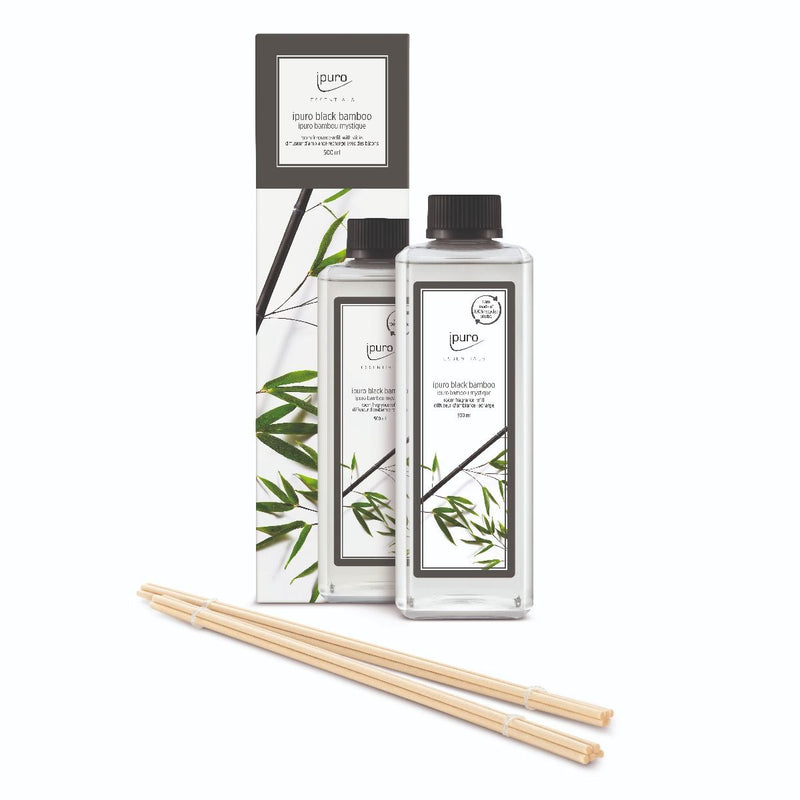 Load image into Gallery viewer, Ipuro geurdiffuser navulling black bamboo 500ml
