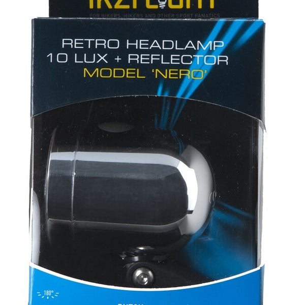 retro headlight Nero silver