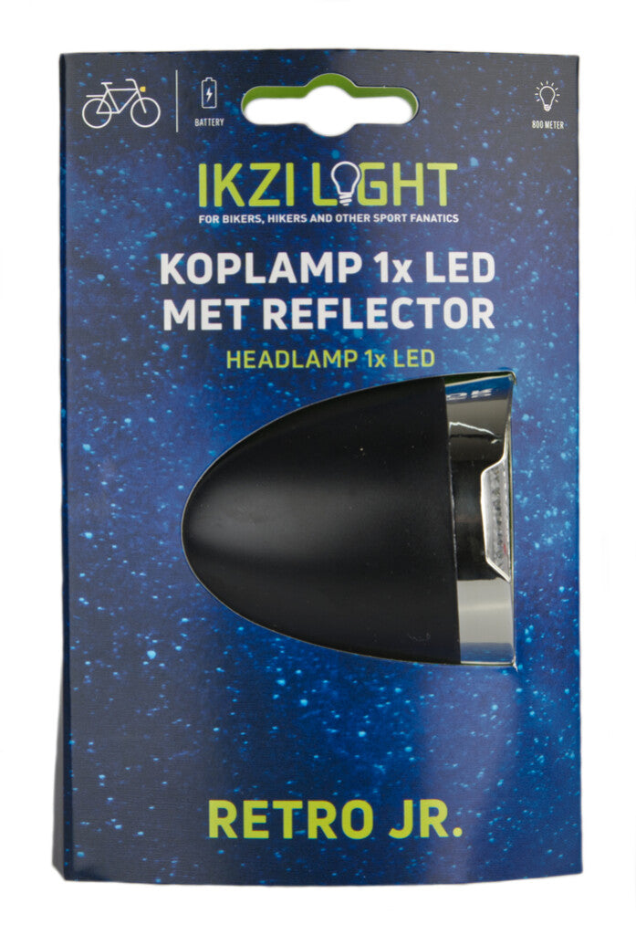 Load image into Gallery viewer, Ikzi koplamp retro jr 1x led - zwart
