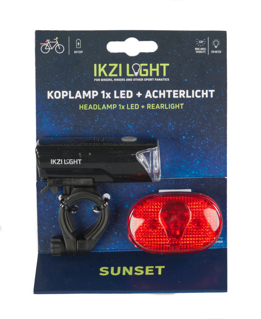 Ikzi light verlichtingsset the sunset 1xled wit en 3xled rood batterij