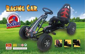 Volare go kart racing car - jongens - groot - luchtbanden - zwart