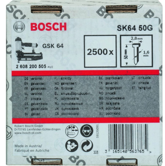 Bosch accessoires nagel met verzonken kop sk64 50 g - 2608200505