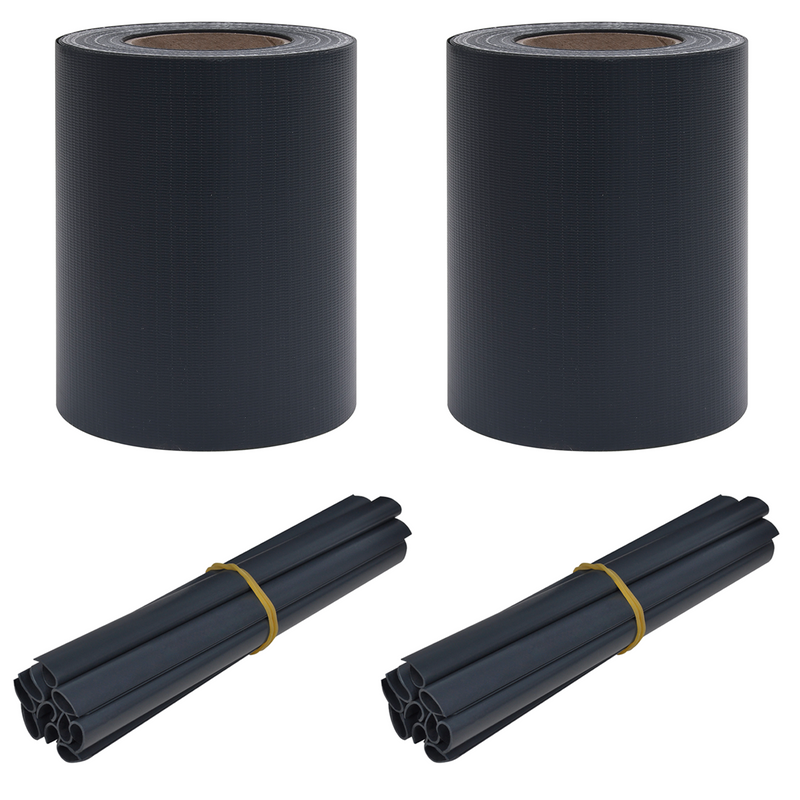 Load image into Gallery viewer, Vidaxl tuin privacyschermen 2 pcs donkergrijs 35 x 0,19 m pvc
