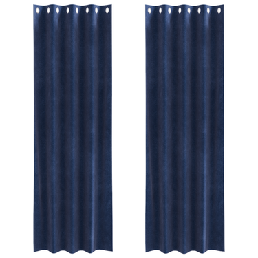Vidaxl verduisterende gordijnen 2 pcs donkerblauw 140 x 260 cm fluweel