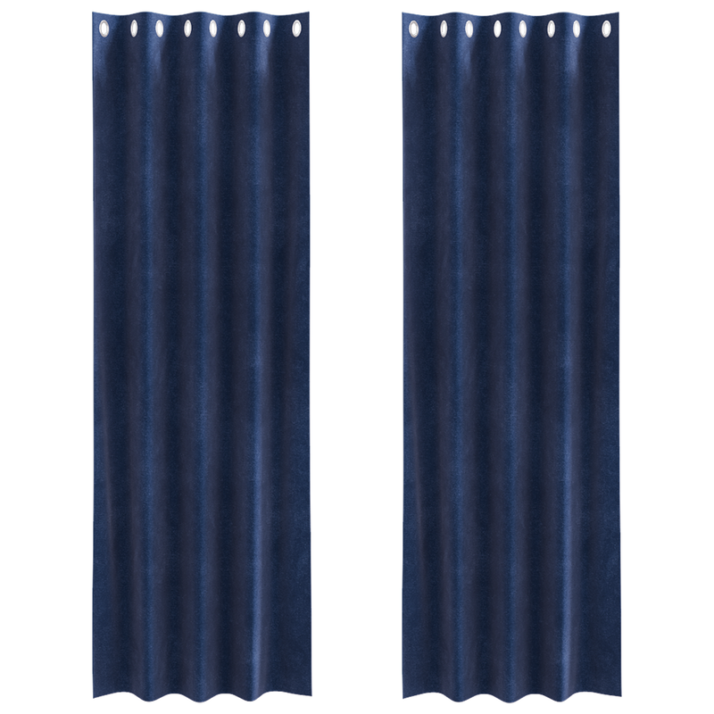 Load image into Gallery viewer, Vidaxl verduisterende gordijnen 2 pcs donkerblauw 140 x 260 cm fluweel
