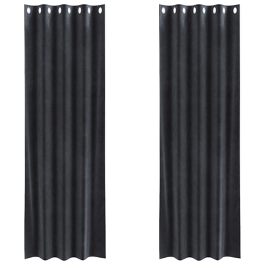 Vidaxl verduisterende gordijnen 2 pcs donkergrijs 140 x 245 cm fluweel