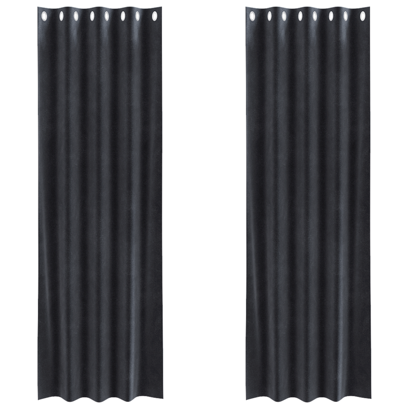 Load image into Gallery viewer, Vidaxl verduisterende gordijnen 2 pcs donkergrijs 140 x 245 cm fluweel

