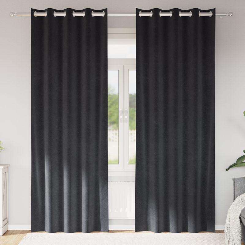 Load image into Gallery viewer, Vidaxl verduisterende gordijnen 2 pcs donkergrijs 140 x 245 cm fluweel
