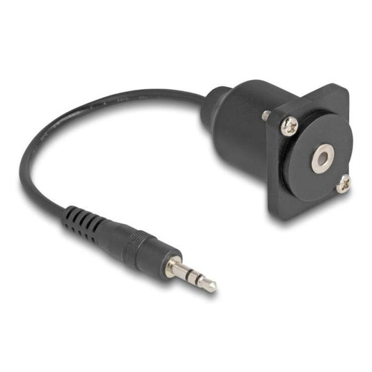 Delock 3,5 mm klinkstekker naar 3,5 mm klinkbus, d-type, 20 cm