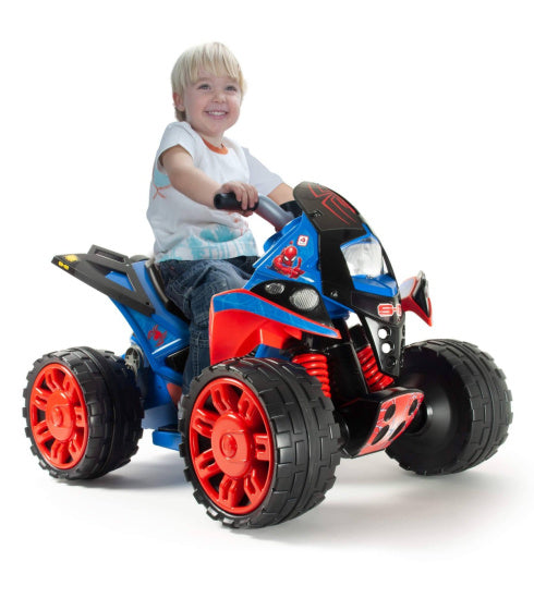 Load image into Gallery viewer, Injusa Spider-Man The accuvoertuig quad 12V blauw rood
