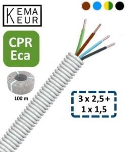 Afbeelding laden in galerijviewer, Enzo installatiebuis flexibel 5 8 (16mm) bedraad grijs 100m - 1276010
