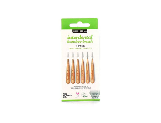 The humble co. interdental borsteltje 6 st - groen - 0.80 mm