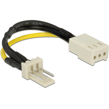 Delock voedingskabel 3-pin male > 3-pin female (fan) (zwart geel)