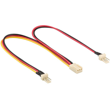 Goobay 3-pin y-kabel (zwart rood, 0,22 meter)