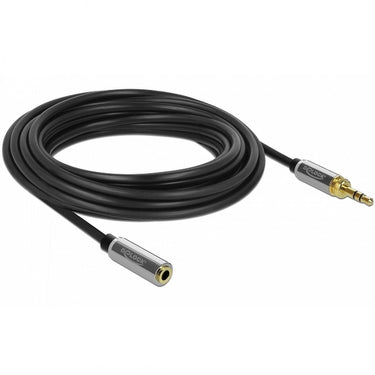 Delock stereo jack 3,5 mm 3-pin male > female verlengkabel (zwart, 1 meter)