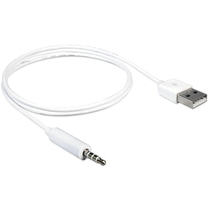 Delock cable usb-a male > stereo jack 3.5 mm male 4 pin adapter (ipod shuffle, 1 m)