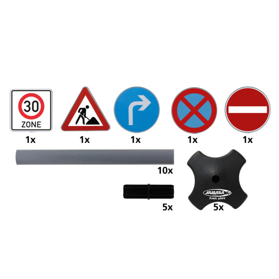Load image into Gallery viewer, Jamara Verkeersborden groot 5-delig 81 cm

